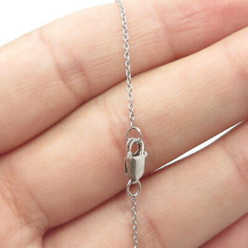 925 Sterling Silver Emerald-Cut Yellow C Z Cable Chain Necklace 18" - Picture 5 of 8